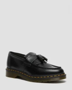 Adrian-loafers i Smooth læder med kvast og gul syning in Sort