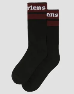 Athletic Logo-strømper i økologisk bomuldsblanding in Sort