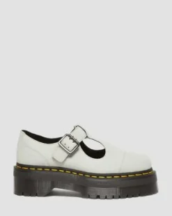 Bethan Mary Jane-platformsko i Tumbled Nubuck-læder in Smoked Mint