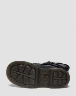 Buzz Lace Up-støvler med imiteret pels og fræset nappalæder in Sort