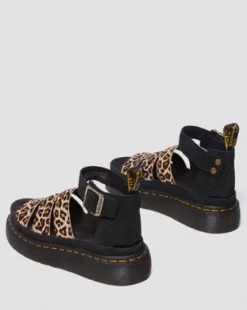 Clarissa Ii Quad-lædersandaler i leopardmønster med platform in Lysebrun