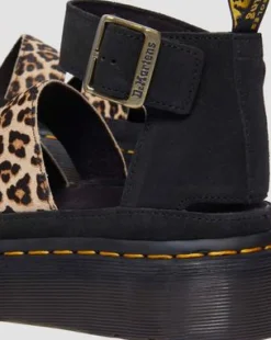 Clarissa Ii Quad-lædersandaler i leopardmønster med platform in Lysebrun