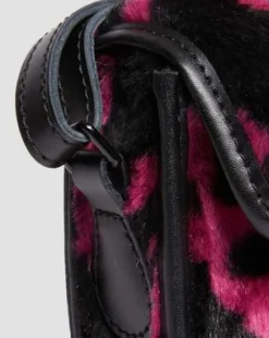18 cm Hair On-skuldertaske med koprint in Thrift Pink