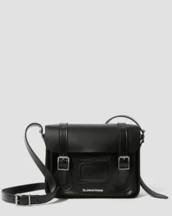 28 cm skuldertaske i Smooth Kiev-læder in Sort