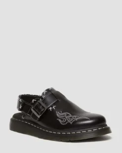Contrast Stitch-mules i Jorge-læder in Sort