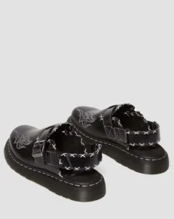 Contrast Stitch-mules i Jorge-læder in Sort