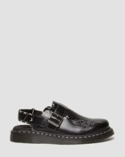 Contrast Stitch-mules i Jorge-læder in Sort