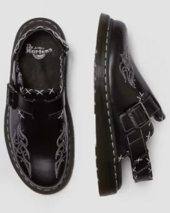 Contrast Stitch-mules i Jorge-læder in Sort