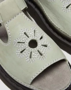 Dunnet Flower-sandaler i Buttersoft-læder in Salviegrøn