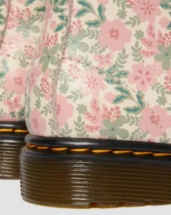 1460 Floral-læderstøvler til småbørn in Sky Hvid