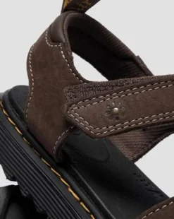 Flower Debossed-sandaler i nubuck-læder med rem - Baby in Mørkebrun