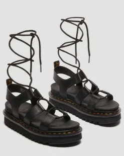 Gladiator-sandaler i Nartilla-læder in Sort