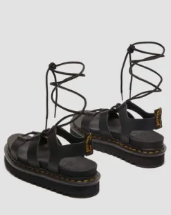 Gladiator-sandaler i Nartilla-læder in Sort