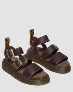 Gryphon Quad-sandaler i Grizzly-læder in Mørkebrun