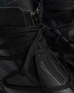 Jarrick II Mono Laced Leather Platform Boots in Black