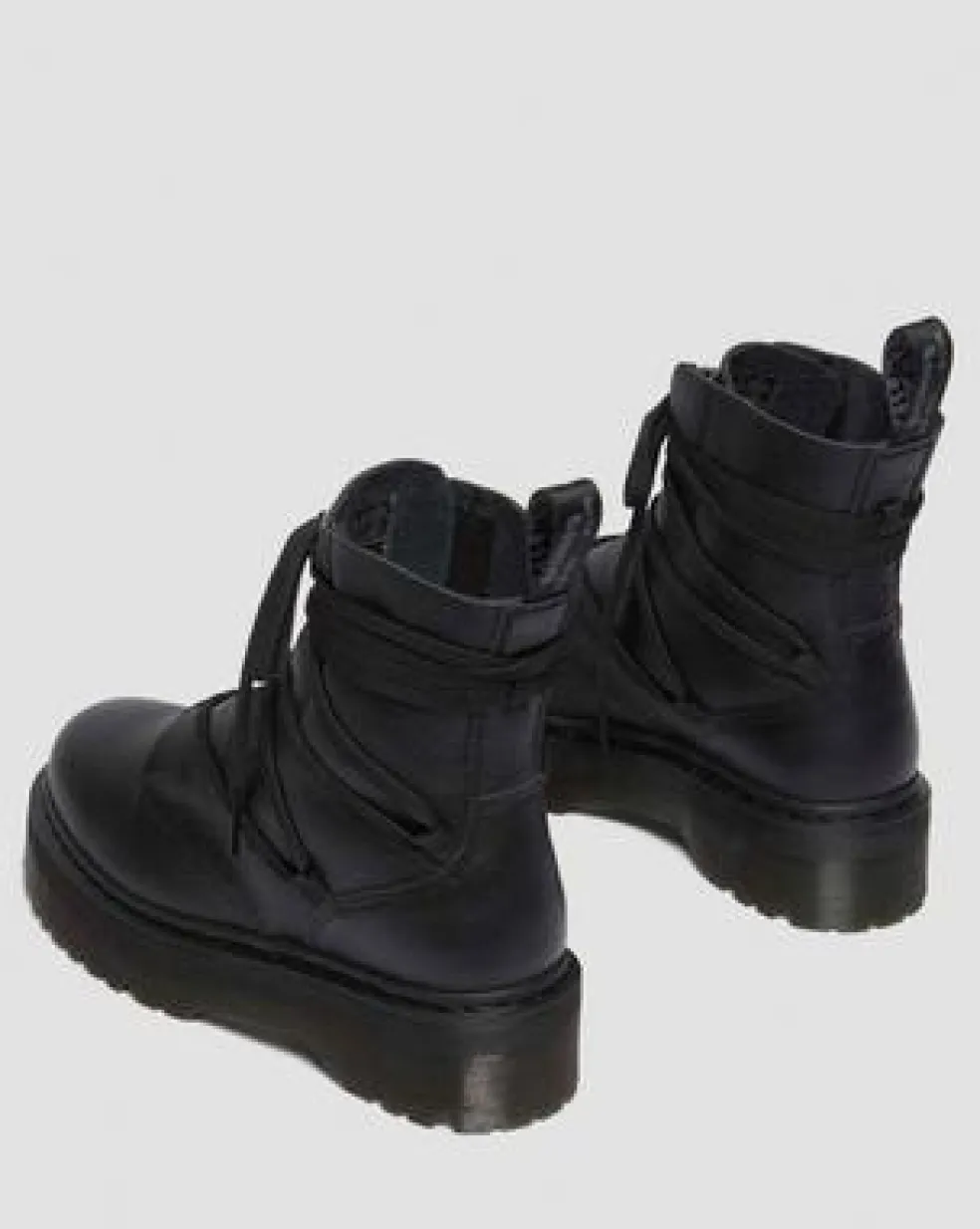 Jarrick II Mono Laced Leather Platform Boots in Black