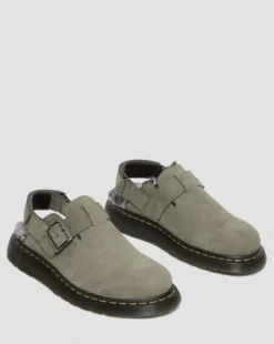 Jorge II-mules med imiteret pelsforing in Nickel Grey