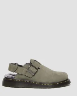 Jorge II-mules med imiteret pelsforing in Nickel Grey