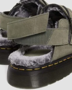 Jorge II-mules med imiteret pelsforing in Nickel Grey