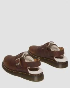 Jorge II-mules med imiteret pelsforing in Warm Tan