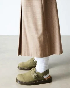 Jorge II Slingback-mules i Tumbled Nubuck-læder in Muted Olive
