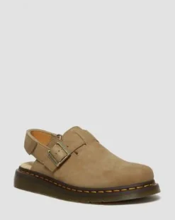 Jorge II Slingback-mules i Tumbled Nubuck-læder in Savannebrun