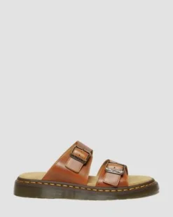 Josef-sandaler i læder med spænde in Oak