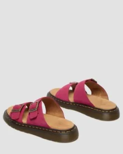 Josef Slide-sandaler i nubuck-læder in Pink