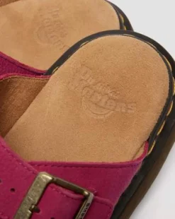 Josef Slide-sandaler i nubuck-læder in Pink