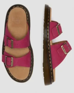 Josef Slide-sandaler i nubuck-læder in Pink