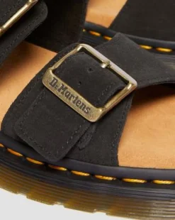 Josef Slide-sandaler i ruskind in Sort