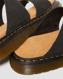 Josef Slide-sandaler i ruskind in Sort