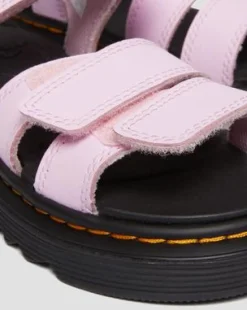 Junior Klaire-sandaler i Athena-læder med velcrorem in Lys Pink