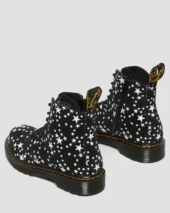 Junior 1460 Pascal Star Suede Lace Up Boots in Sort