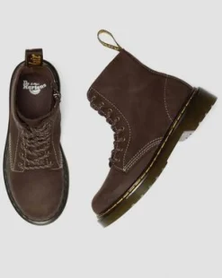 Junior - 1460 Tumbled Nubuck-støvler in Mørkebrun
