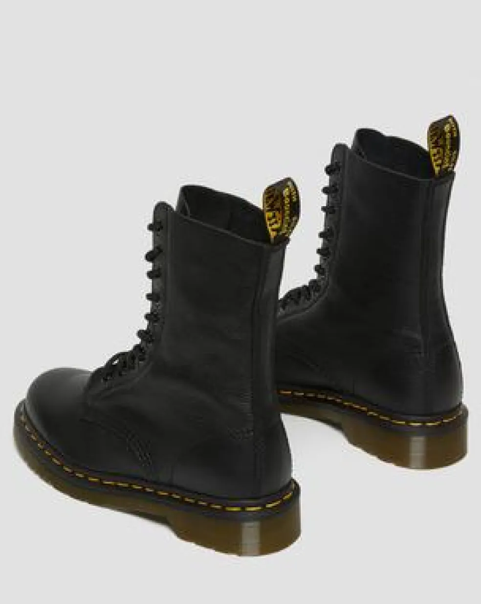 Lange 1490-støvler i Virginia-læder in Sort