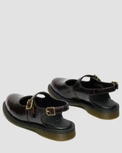 Madaline Mary Jane Sling Back-sko i Rub Off-læder in Kirsebærrød