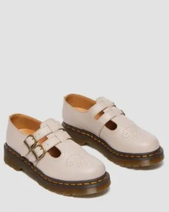 8065 Mary Jane-sko i Virginia-læder in Vintage Taupe