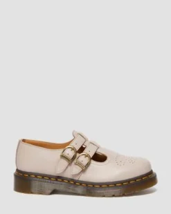 8065 Mary Jane-sko i Virginia-læder in Vintage Taupe