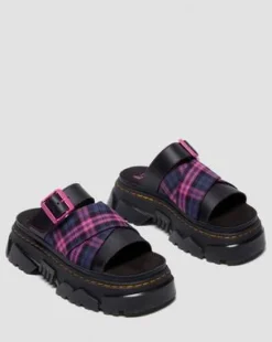 MATTISON SLIDE SLIP-ON SANDALER in Sort & Pink Multi