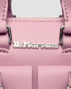 Mini-taske med tophåndtag i laklæder in Pudderrosa