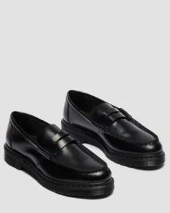 PENTON-LOAFERS I MONOKROMT SMOOTH LÆDER in Sort