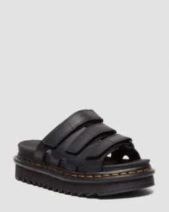 Raine Slide-sandaler i Athena-læder in Sort