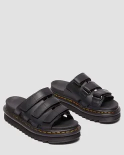 Raine Slide-sandaler i Athena-læder in Sort