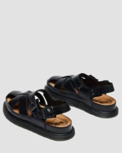 San Fisherman-sandaler i læder in Sort