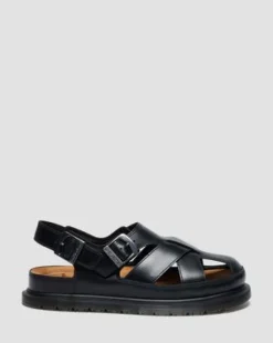 San Fisherman-sandaler i læder in Sort