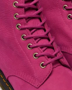 1460-SNØRESTØVLER I MILLED NUBUCK-LÆDER in Pink