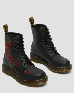 1460 Vonda Floral Rose-snørestøvler i læder in Sort