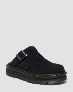 Zebzag Casual Slingback Platform-mules i ruskind in Sort