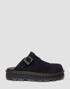 Zebzag Casual Slingback Platform-mules i ruskind in Sort